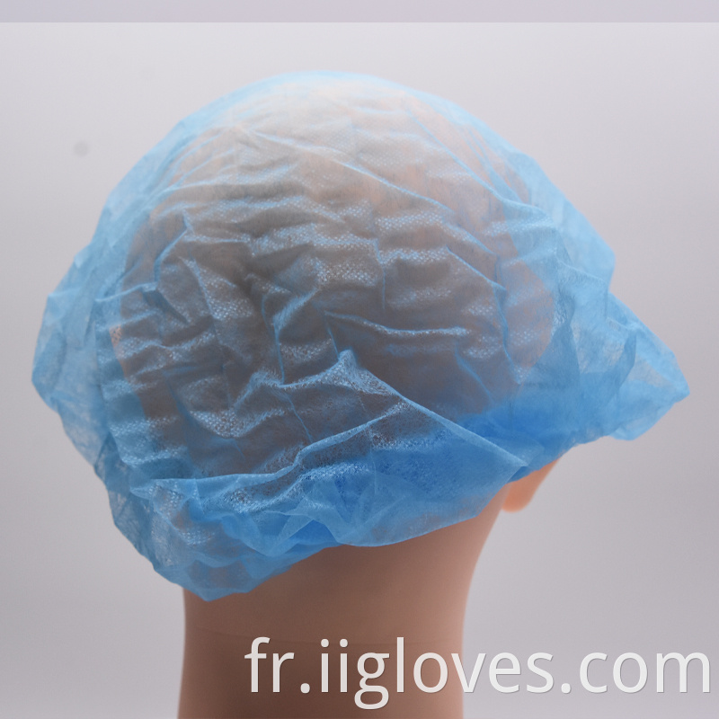 Capuche de bande non tissée Bouffant Headcourt Anti Dust Blue Blue Clip Mob Cap Mob